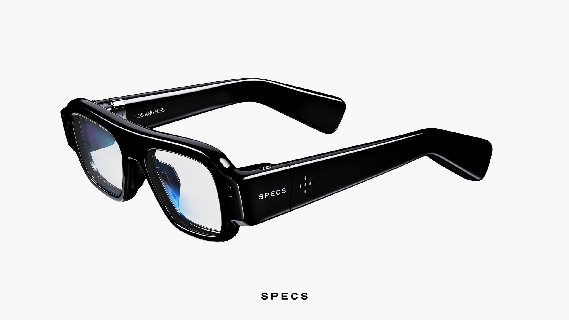 Uma imagem dos óculos de realidade aumentada Specs da Snap.